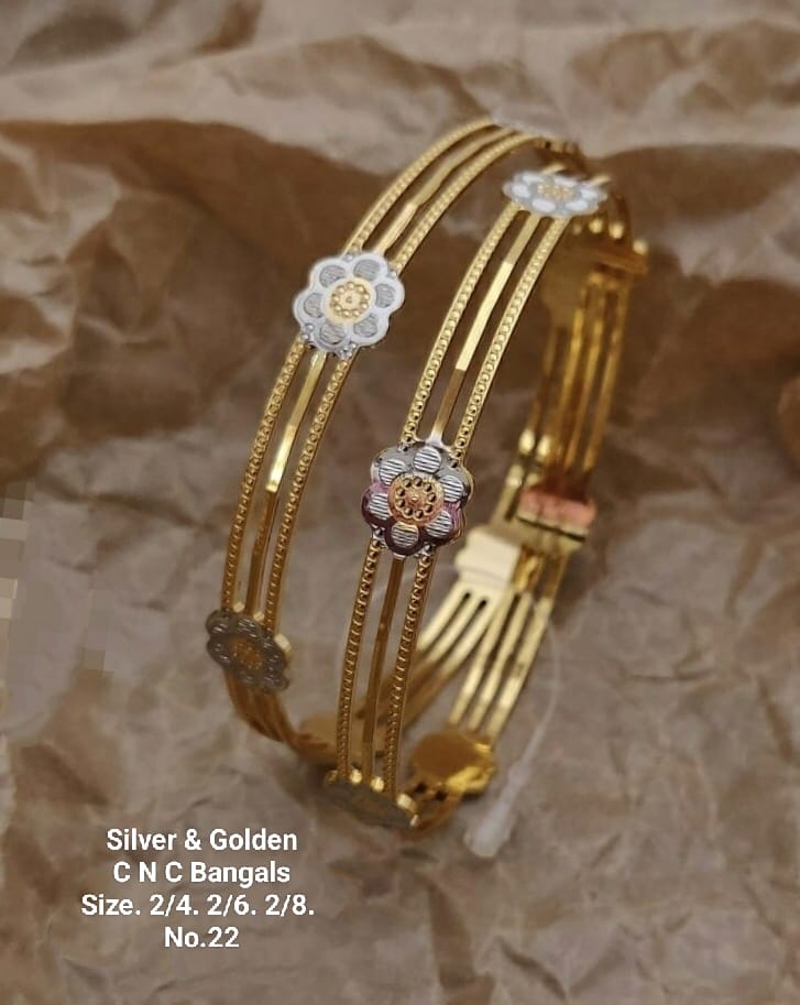 Silver And Golden Fancy Designer Bangles Catalog
